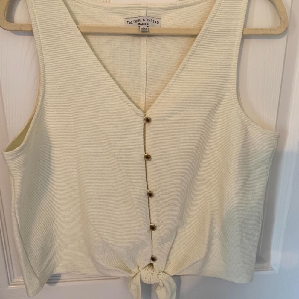 Cream Madewell Button Tank